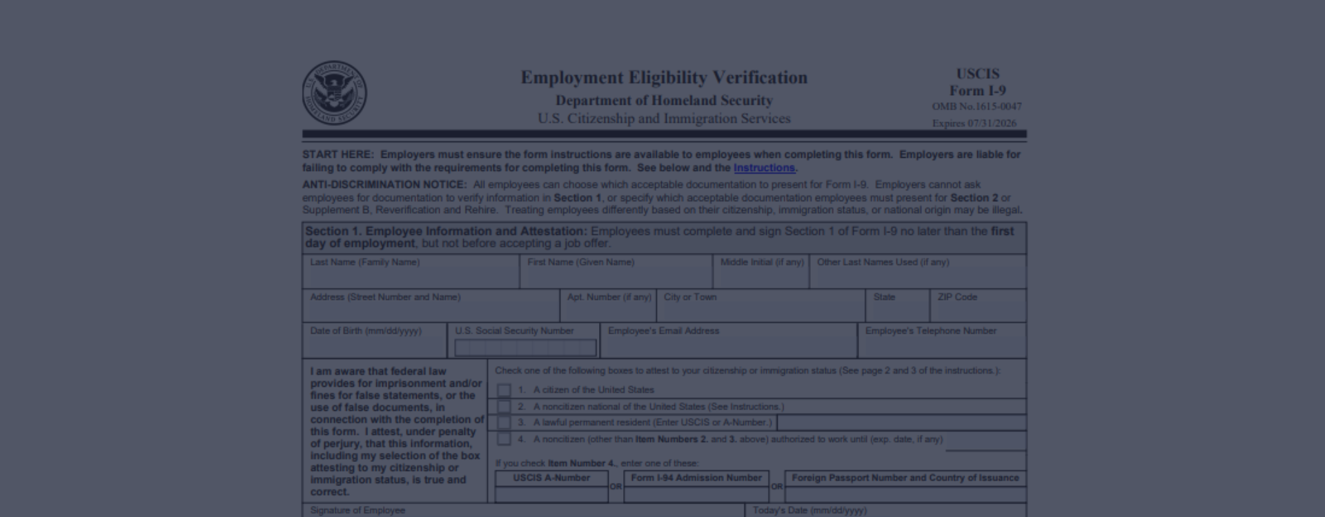 I9 Fillable Form > I9 IRS Form for 2023 in PDF to Fill Out Online